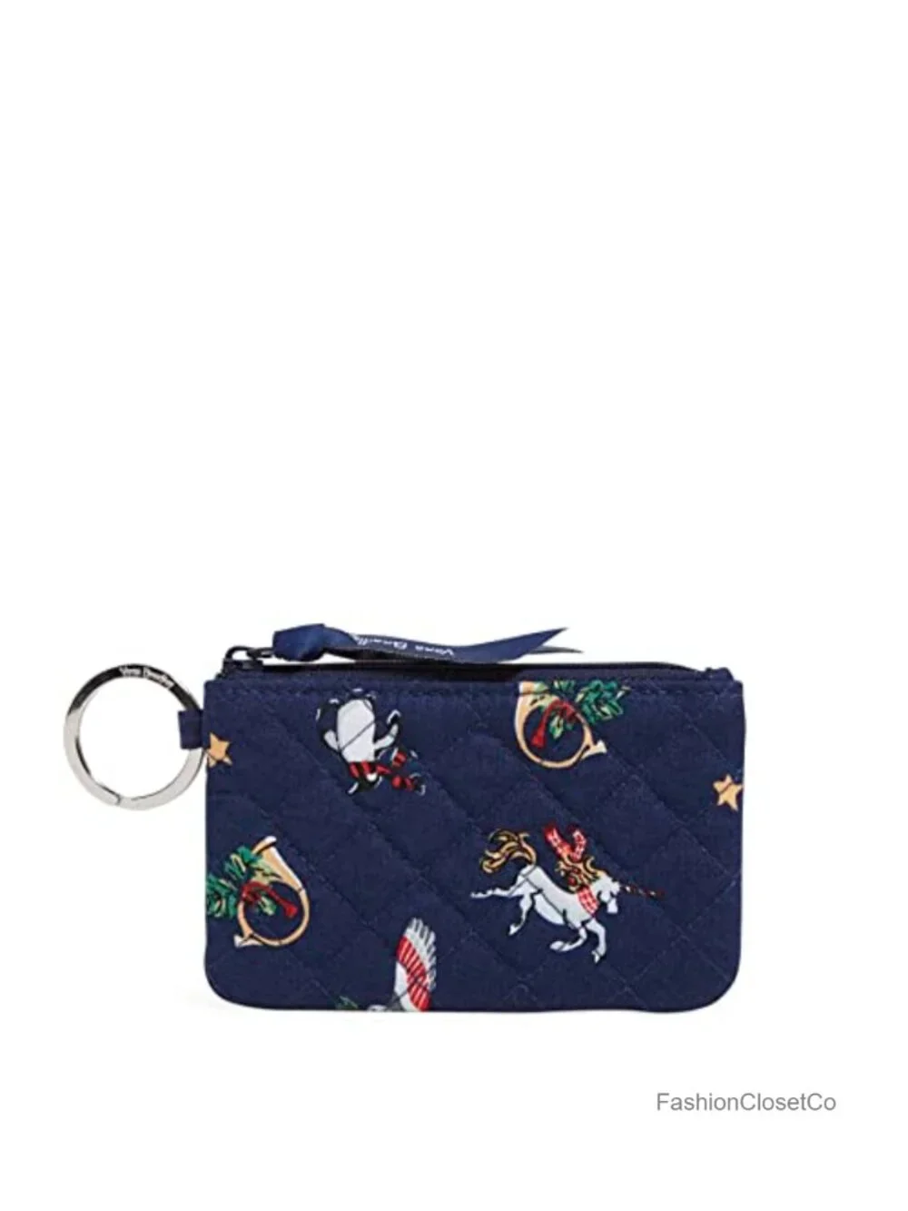 Recycled Cotton Zip ID Case Wallet with Key Ring